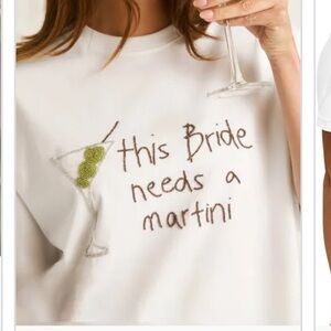 Six Stories Bride Needs A Martini Beaded Tee